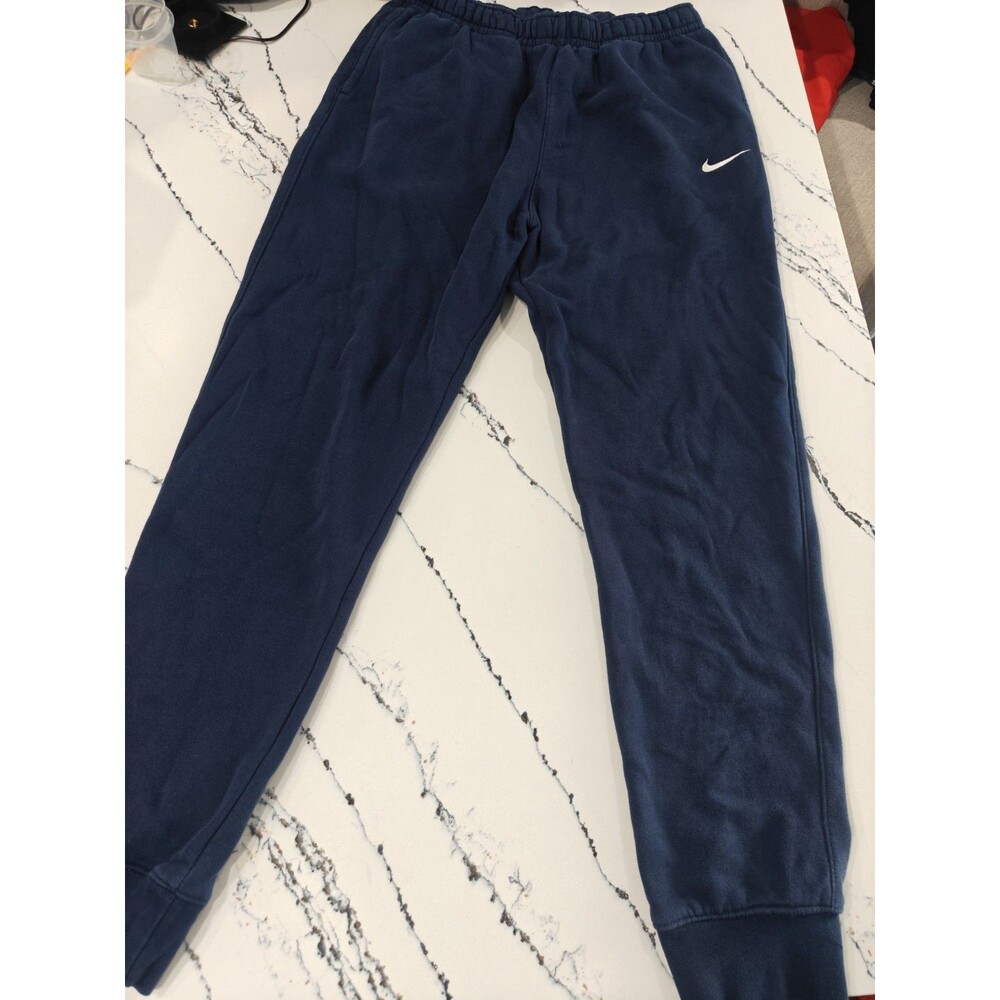 Nike Sportswear Club Joggers Mens Size L Navy Blue Heather Fleece Drawstring Y2K